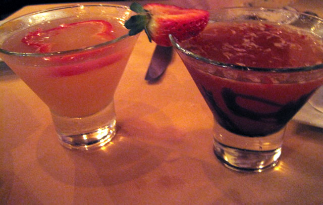 balsamic martini and red bell pepper martini at fabio viviani's firenze osteria